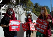 Córdoba, Argentina: manifestación contra los femicidios en el Polo de la Mujer