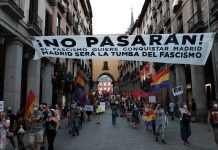 Manifestación contra la monarquía en Madrid